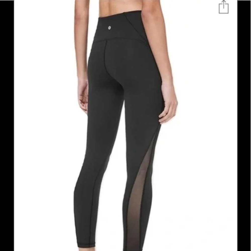 Lululemon Black Tights with Mesh Sides. Size 6.